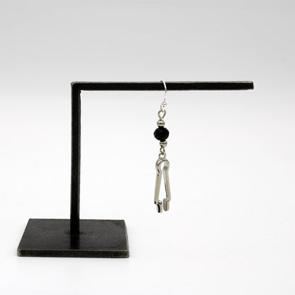 Glassblowing Charm Earrings with Black Bead: Pattern Crimp - Chrysler Museum Shop