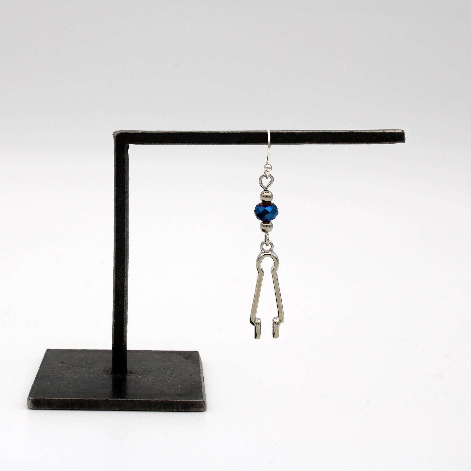 Glassblowing Charm Earrings with Blue Bead: Pattern Crimp - Chrysler Museum Shop