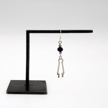 Glassblowing Charm Earrings with Violet Bead: Pattern Crimp - Chrysler Museum Shop