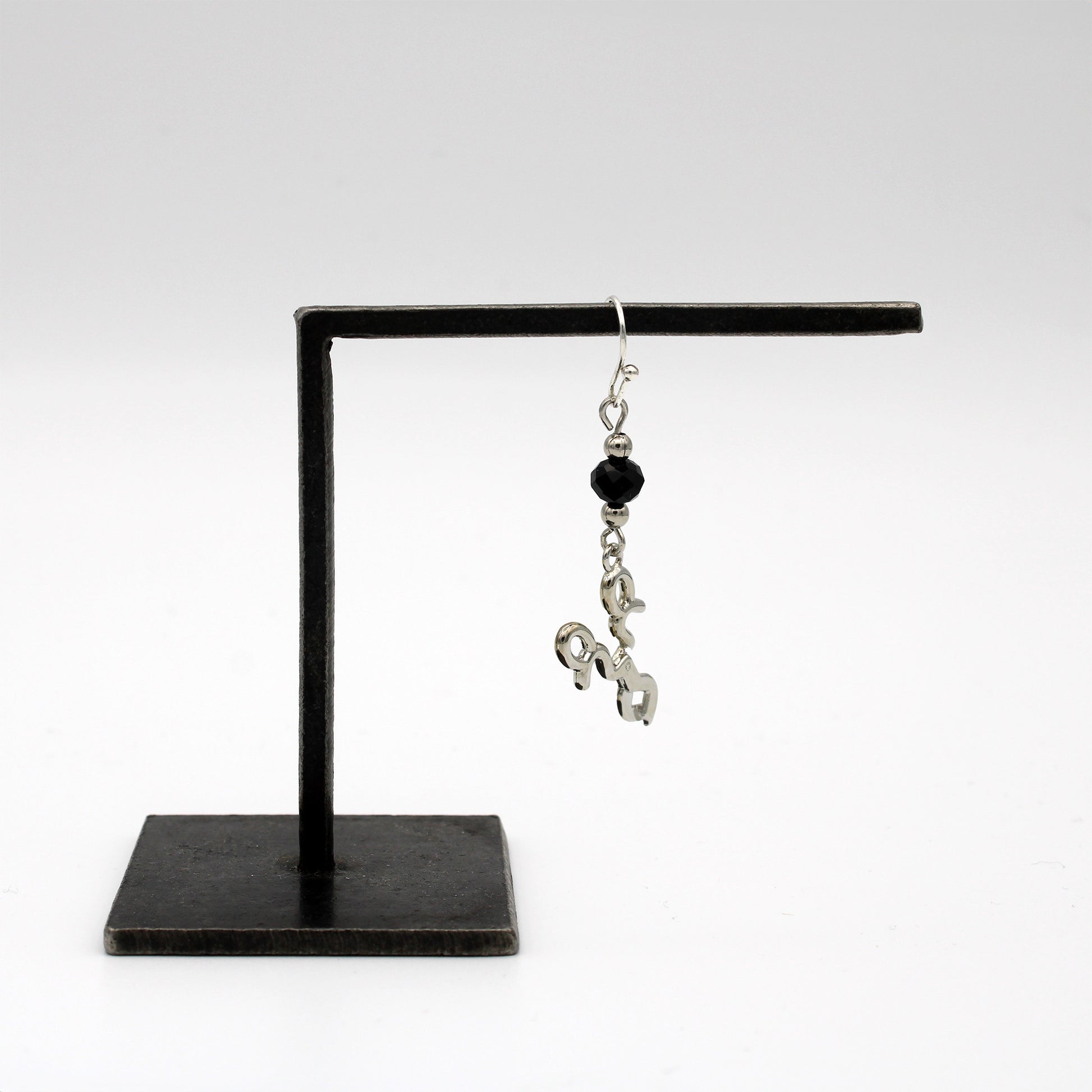 Glassblowing Charm Earring with Black Bead: Diamond Shears - Chrysler Museum Shop