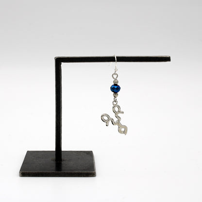 Glassblowing Charm Earring with Blue Bead: Diamond Shears - Chrysler Museum Shop