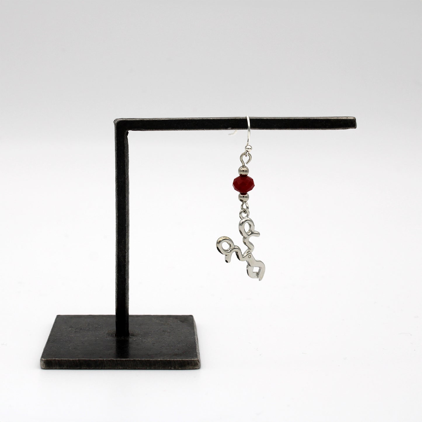 Glassblowing Charm Earring with Red Bead: Diamond Shears - Chrysler Museum Shop