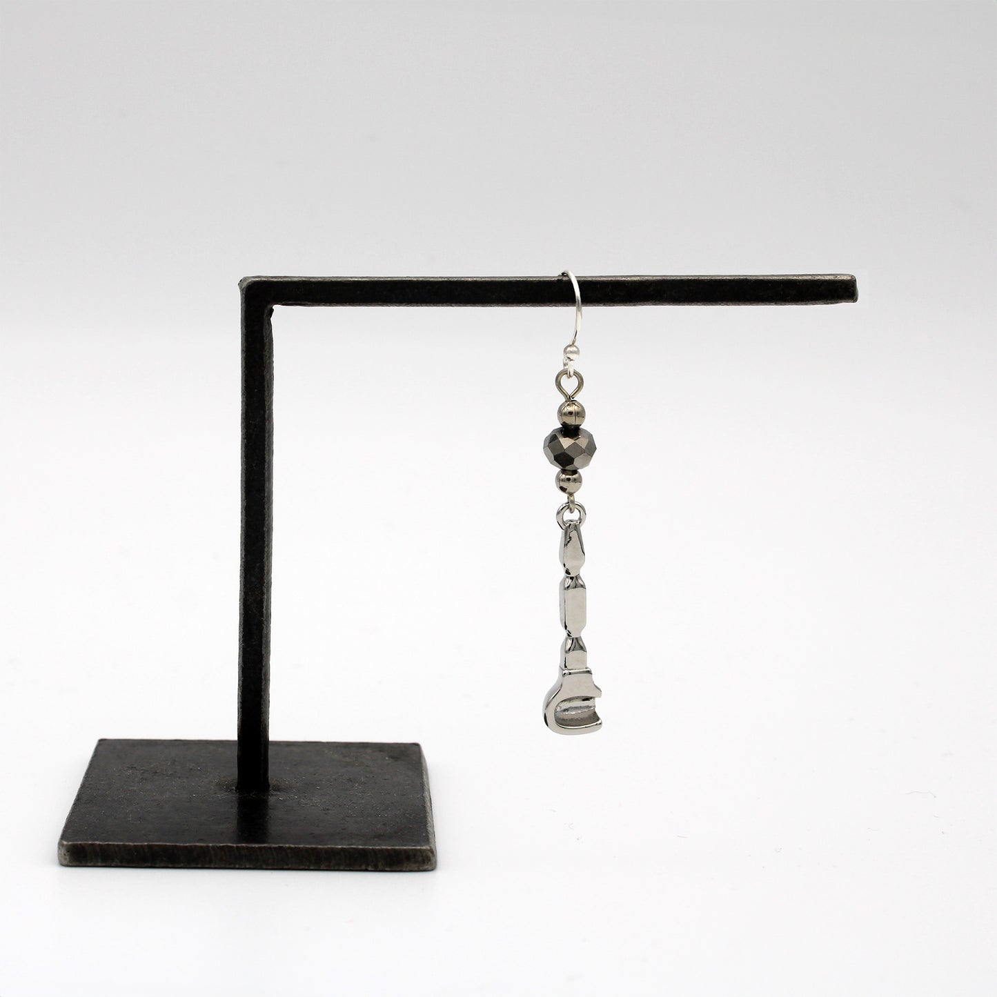 Glassblowing Charm Earrings with Silver Bead: Wood Block - Chrysler Museum Shop