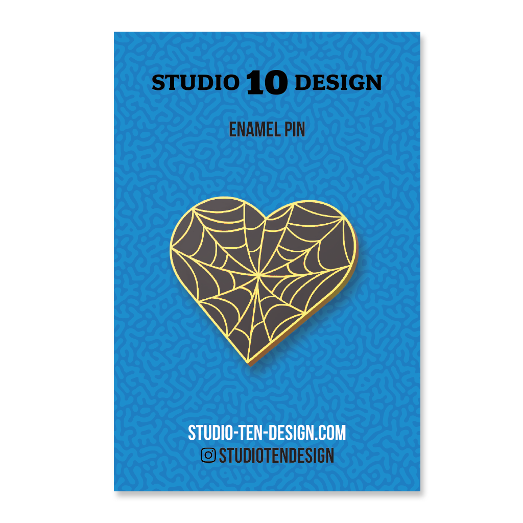 Cobweb Heart Enamel Pin