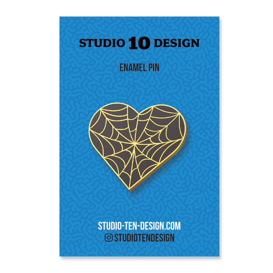 Cobweb Heart Enamel Pin