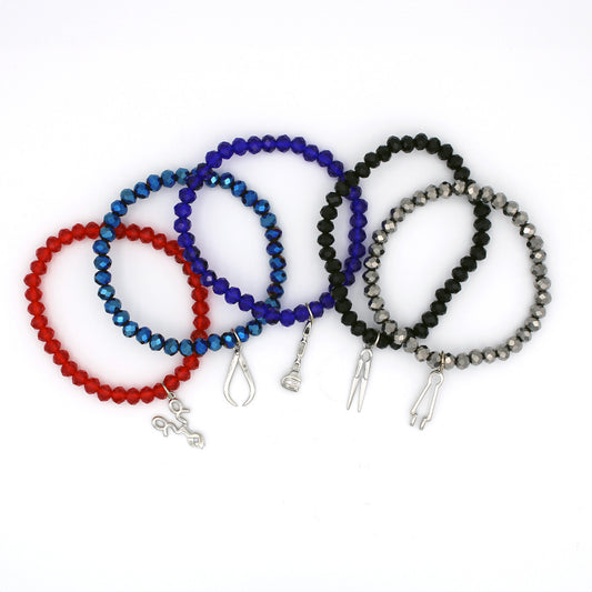 Crystal Bracelets with Glassblowing Tool Charms - Chrysler Museum Shop