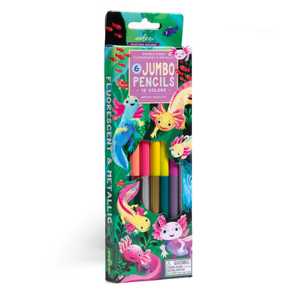 Axolotl 6 Jumbo Special Double-Sided Pencils