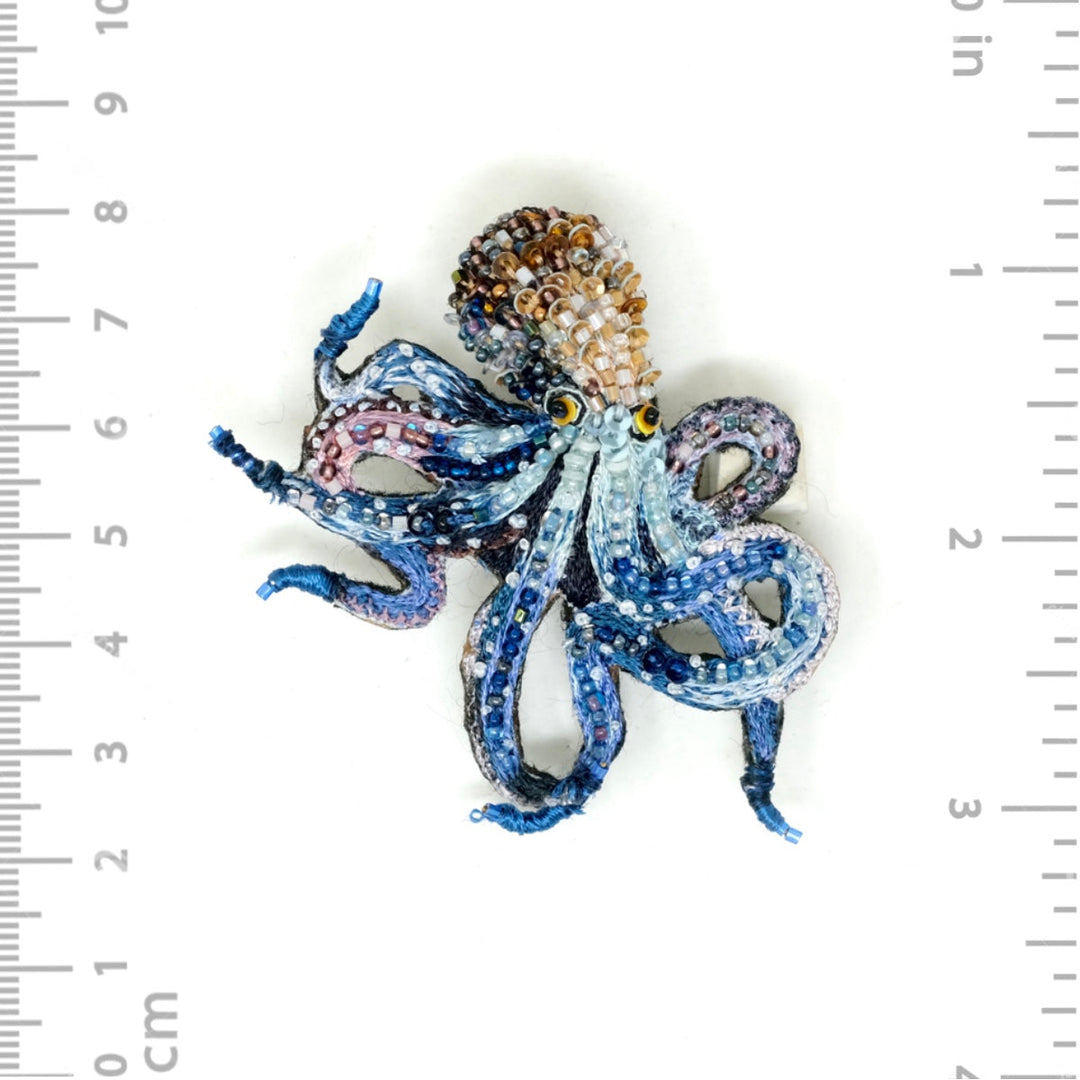 Day Octopus Embroidered Brooch