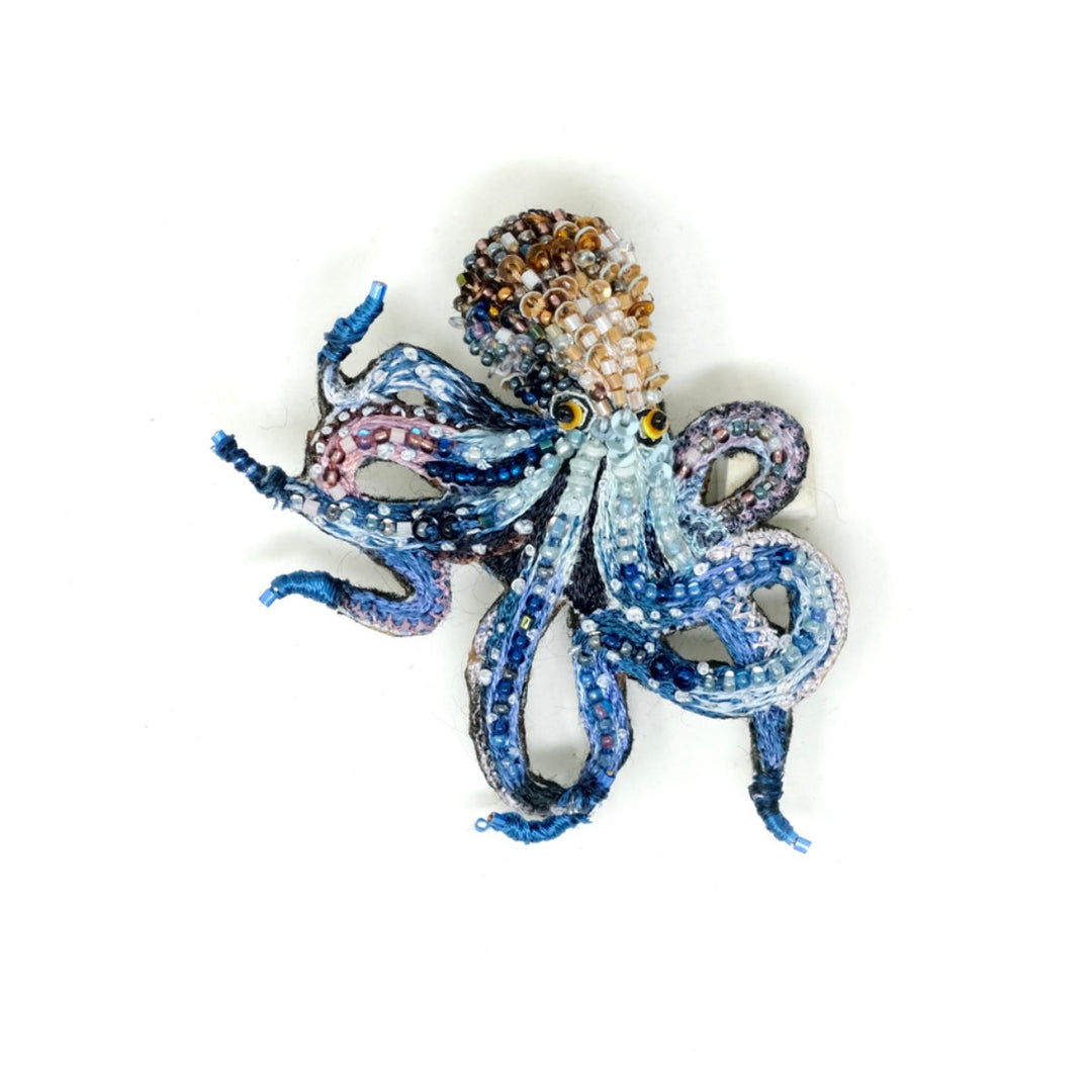 Day Octopus Embroidered Brooch