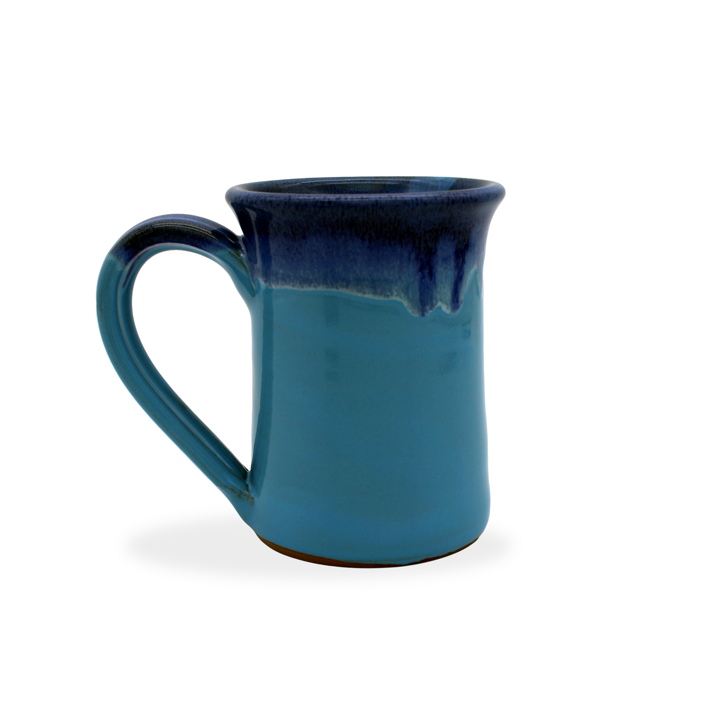 Blue ceramic mug on a white background