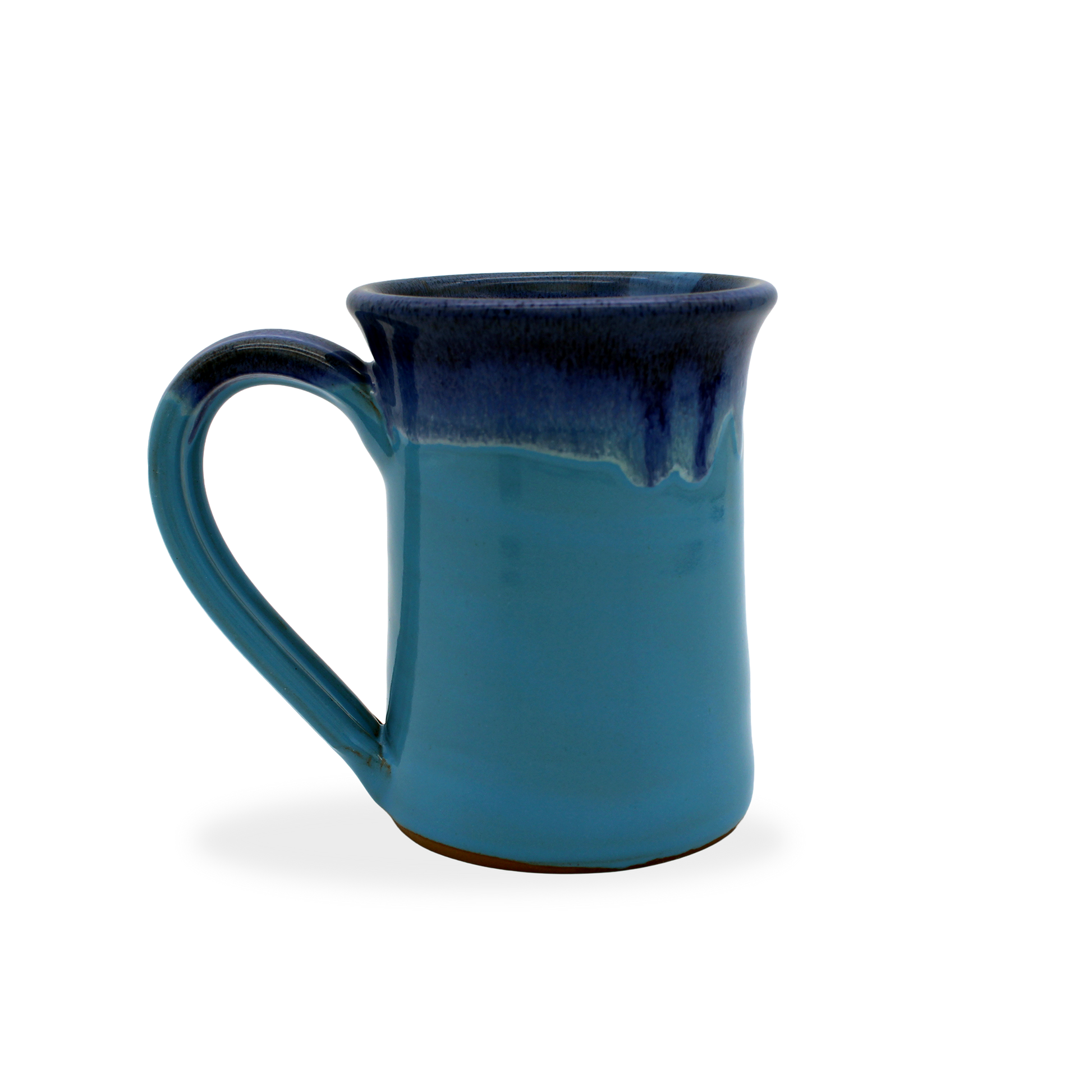 Blue ceramic mug on a white background