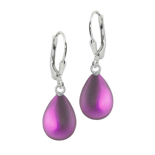 Crystal Drop Earrings - Pink