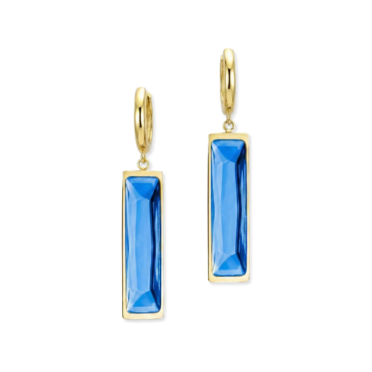 Aurora Crystal Bar Earrings - Gold