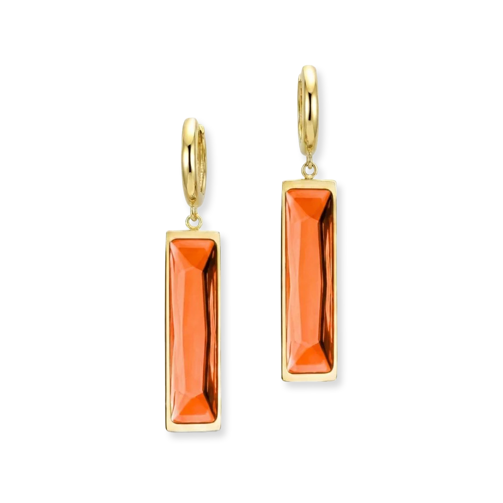 Aurora Crystal Bar Earrings - Gold