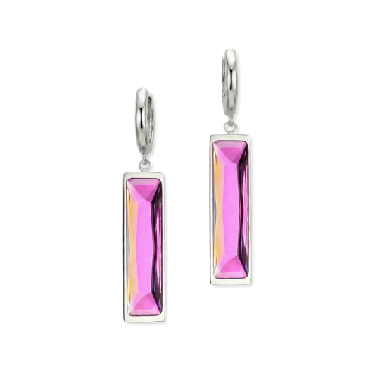 Aurora Crystal Bar Earrings - Stainless Steel