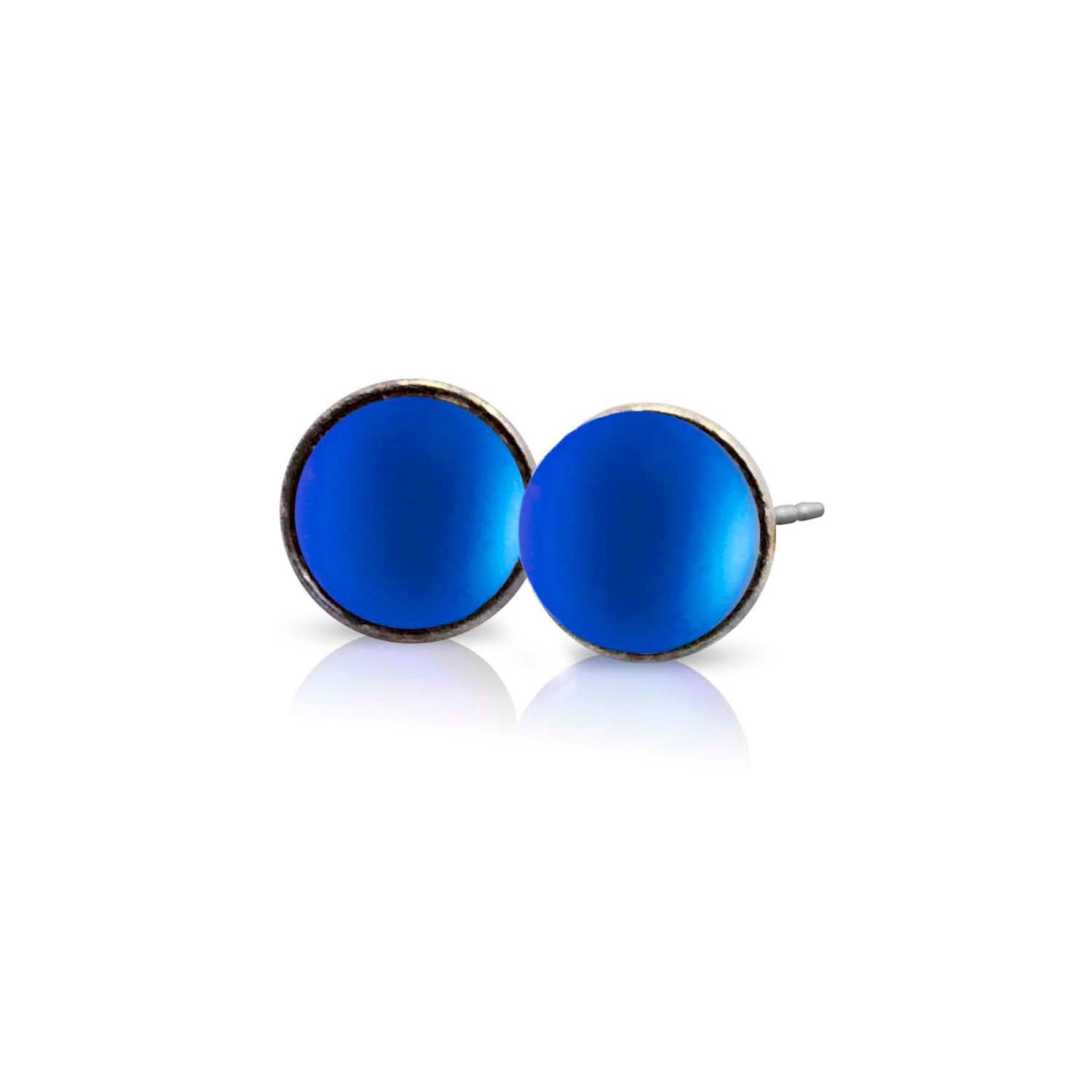 Small Crystal Stud Earrings - Blue - Chrysler Museum Shop