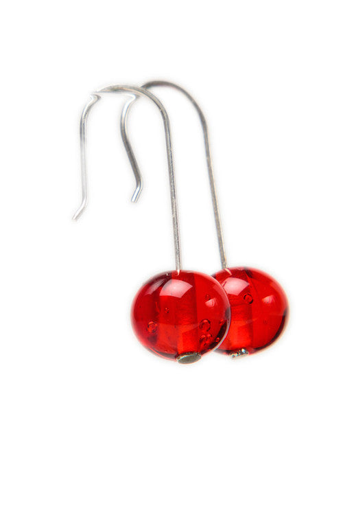 Bubble Bead Earrings: Glossy Cherry Red - Chrysler Museum Shop