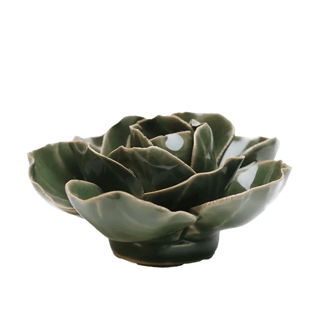 Ceramic Wallflower Fir Green Butterfly Ranunculus