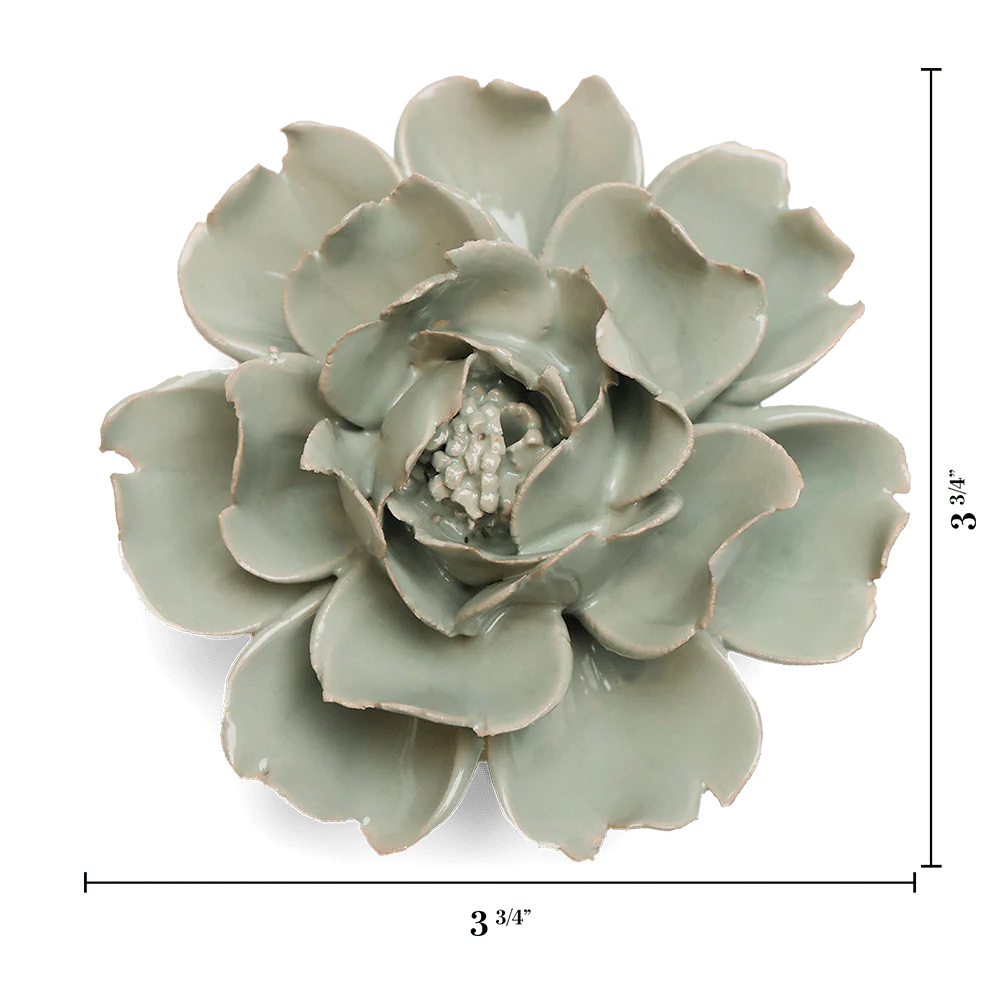 Ceramic Wallflower Pistachio Green Rose