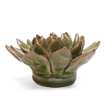 Ceramic artichoke-shaped planter on a white background