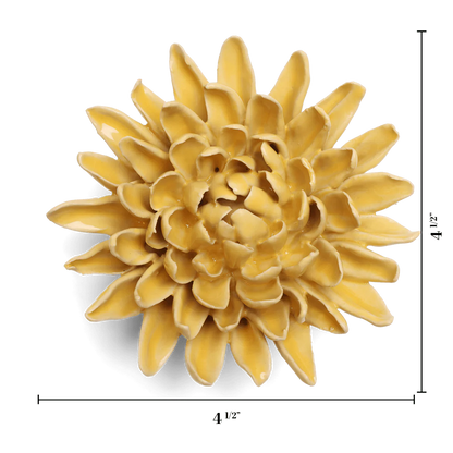 Ceramic Wallflower Buttercup Yellow Chrysanthemum