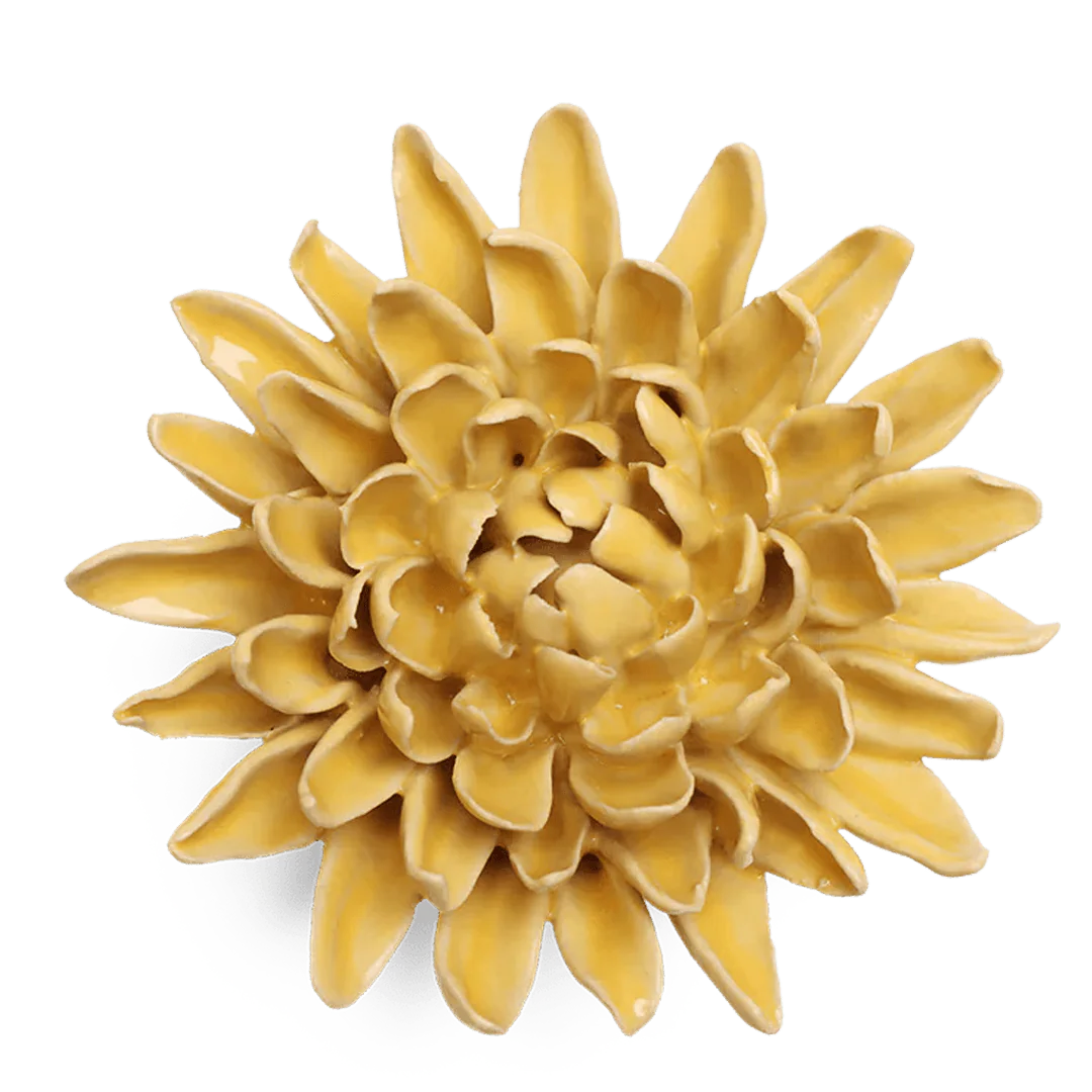 Ceramic Wallflower Buttercup Yellow Chrysanthemum
