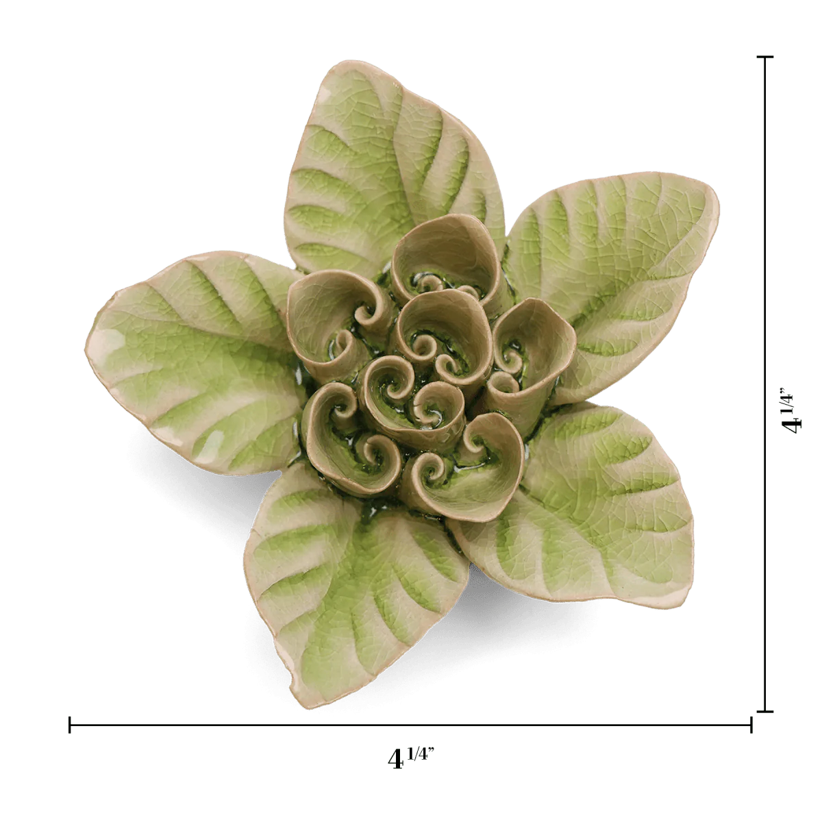 Ceramic Wallflower Peridot Green Maiden Lotus
