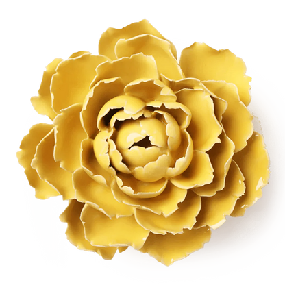 Yellow floral design on a white background