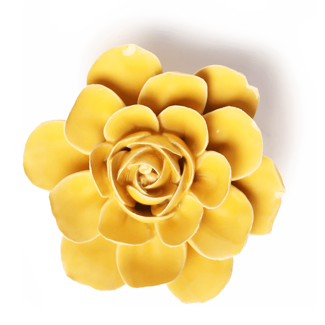 Ceramic Wallflower Burnt Yellow Begonia