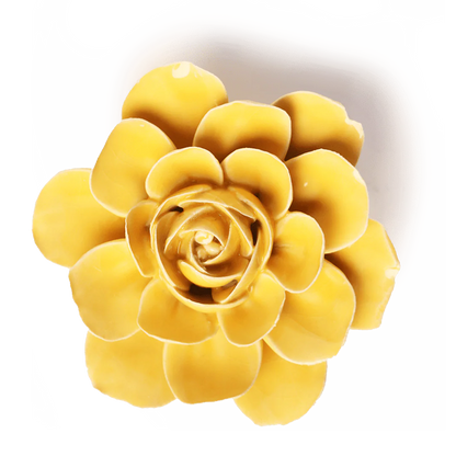 Ceramic Wallflower Burnt Yellow Begonia