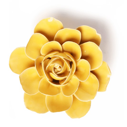 Ceramic Wallflower Burnt Yellow Begonia