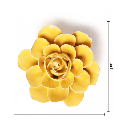 Ceramic Wallflower Burnt Yellow Begonia