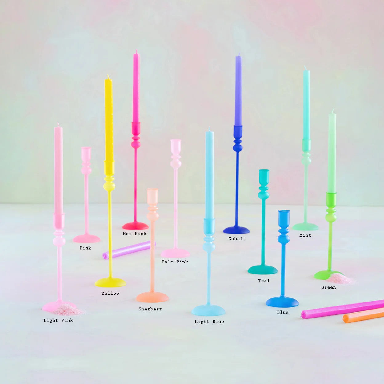 Frosted Glass Taper Candle Holders