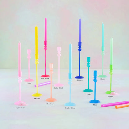 Frosted Glass Taper Candle Holders