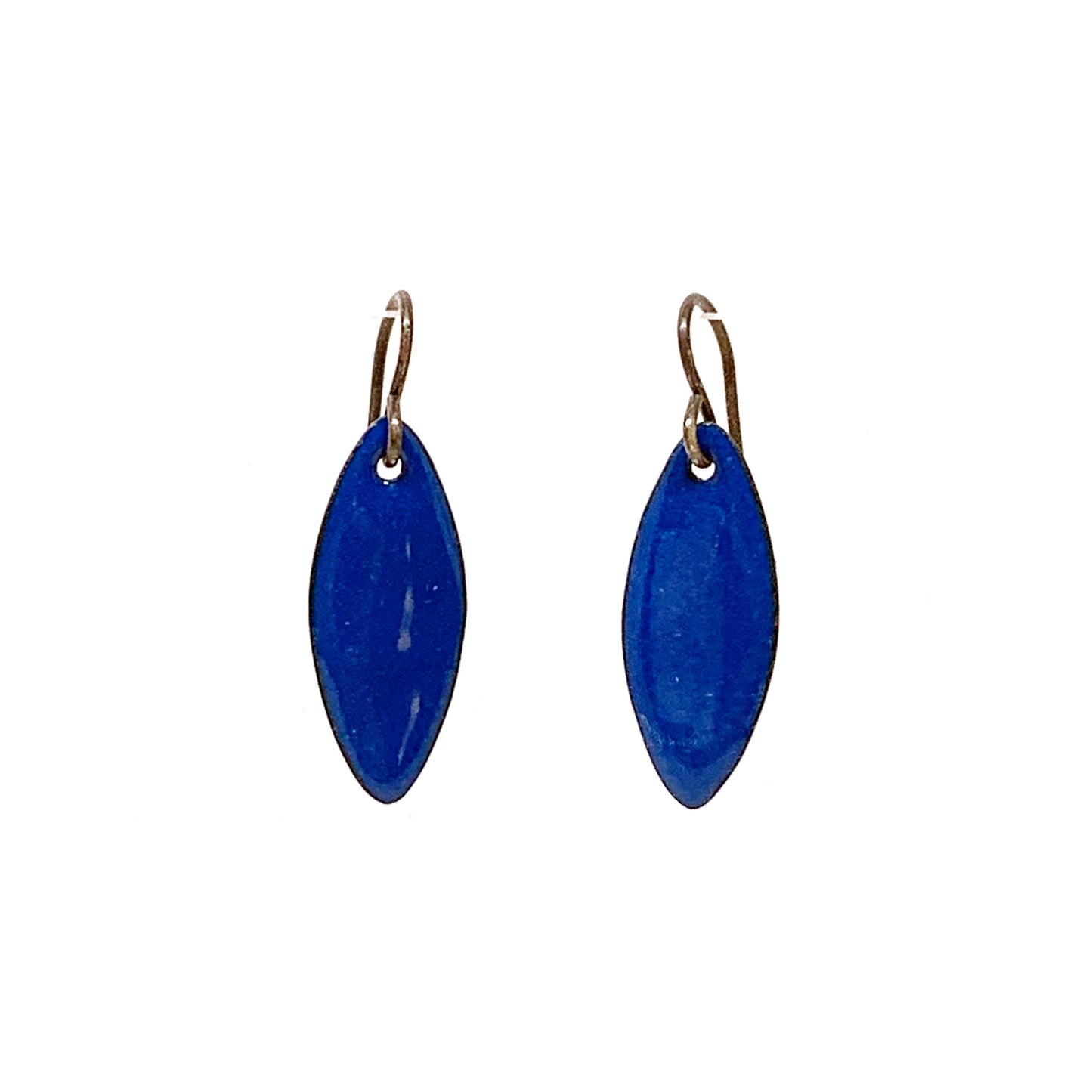 Enamel Small Blue Oval Earrings
