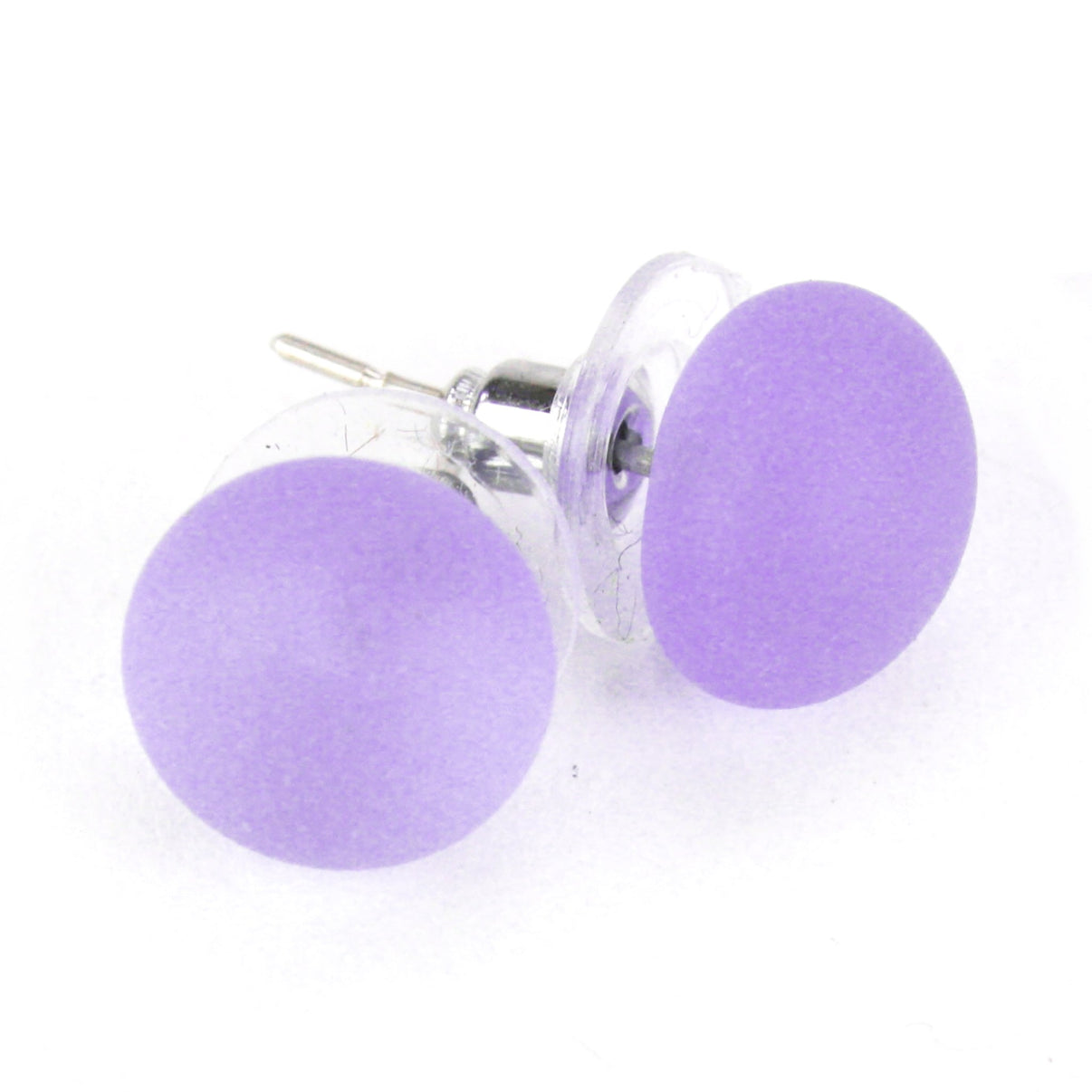 Small Glass Stud Earrings: Frosted Purple/Light Blue Color-Changing - Chrysler Museum Shop