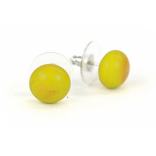 Small Glass Stud Earrings: Frosted Yellow - Chrysler Museum Shop