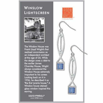 Frank Lloyd Wright's Winslow Lightscreen Sapphire Earrings - Chrysler Museum Shop