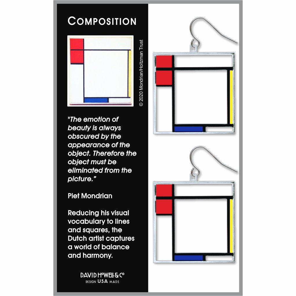 Piet Mondrian Compostition Earrings - Chrysler Museum of Art Shop