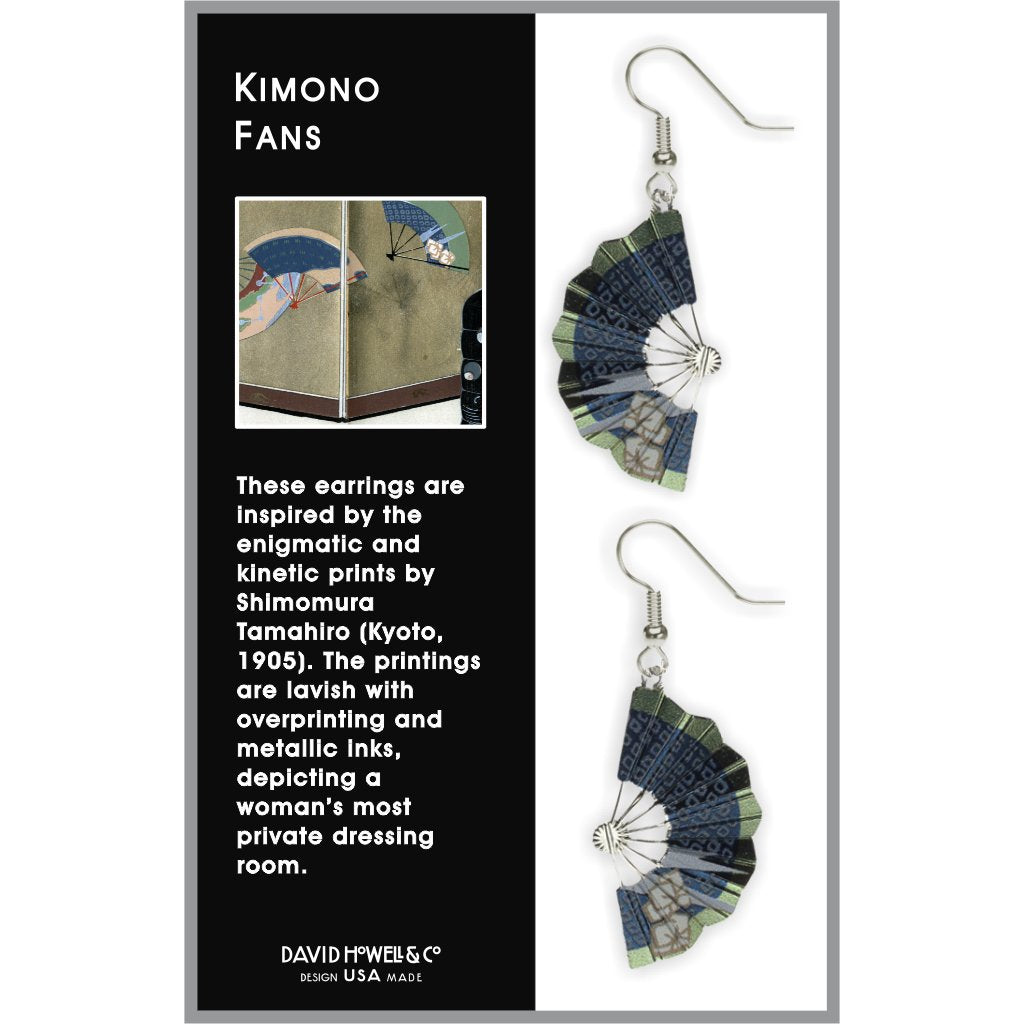 Shimomura Tamahiro Kimono Fan Earrings - Chrysler Museum of Art Shop