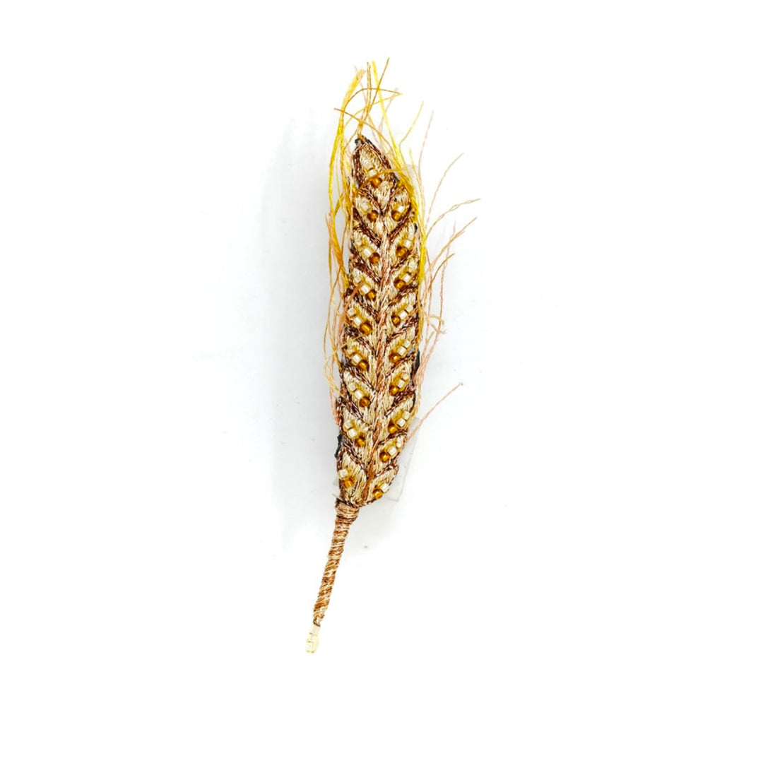 Ear of Wheat Embroidered Brooch