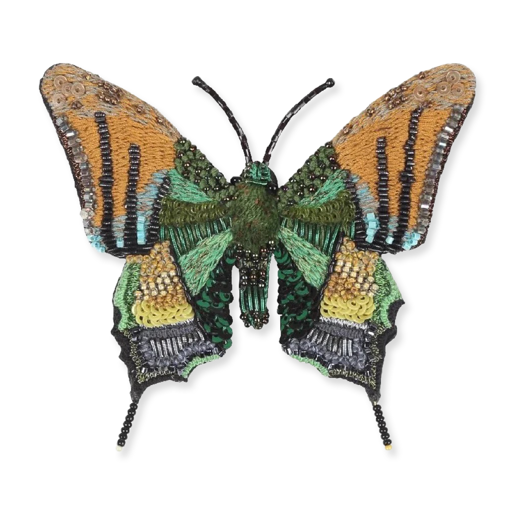 Emperor of India Butterfly Embroidered Brooch