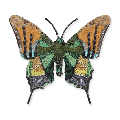 Emperor of India Butterfly Embroidered Brooch