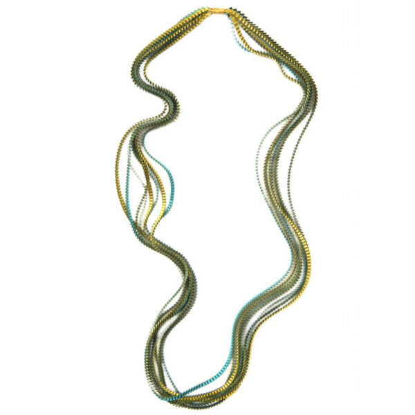 Essilp-Halskette: Gold, Grün und Türkis