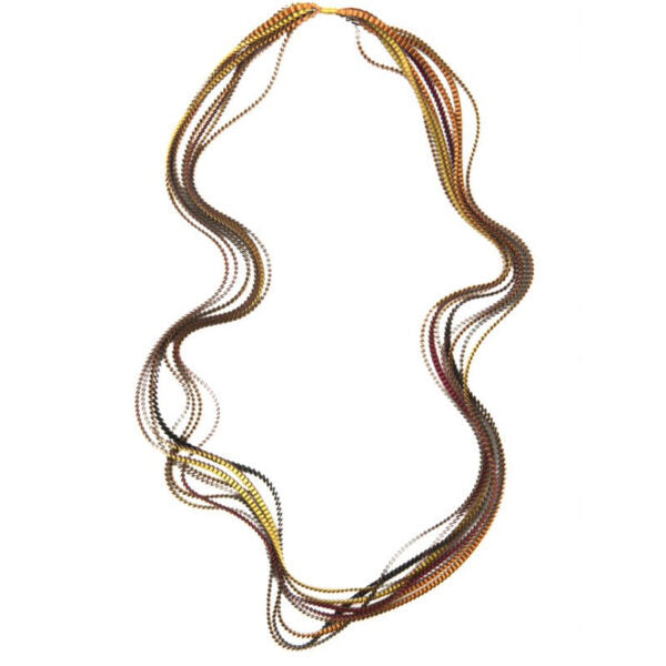 Essilp-Halskette: Braun, Kupfer und Gold