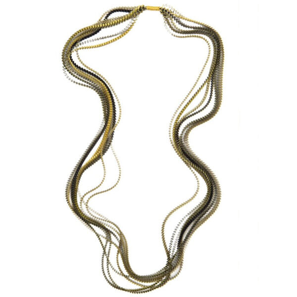Essilp-Halskette: Schwarz, Gold und Oliv