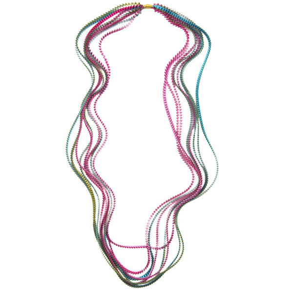 Essilp Necklace: Lilac, Turquoise, Fuchsia, & Gold