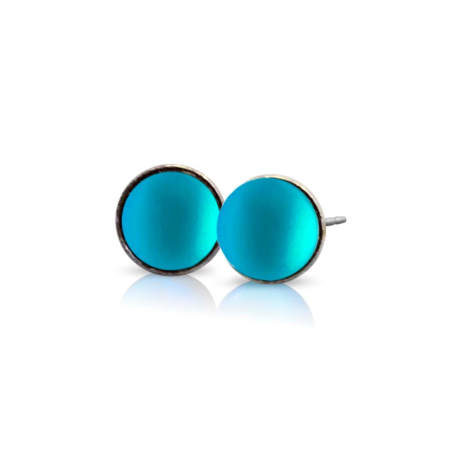 Small Crystal Stud Earrings - Aqua - Chrysler Museum Shop