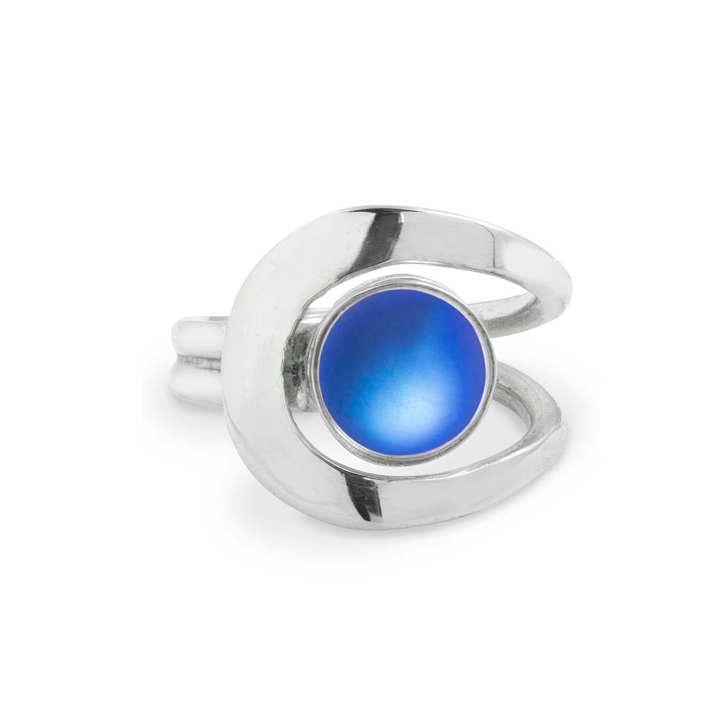 Raima Adjustable Ring with Frosted Blue Crystal - Chrysler Museum Shop