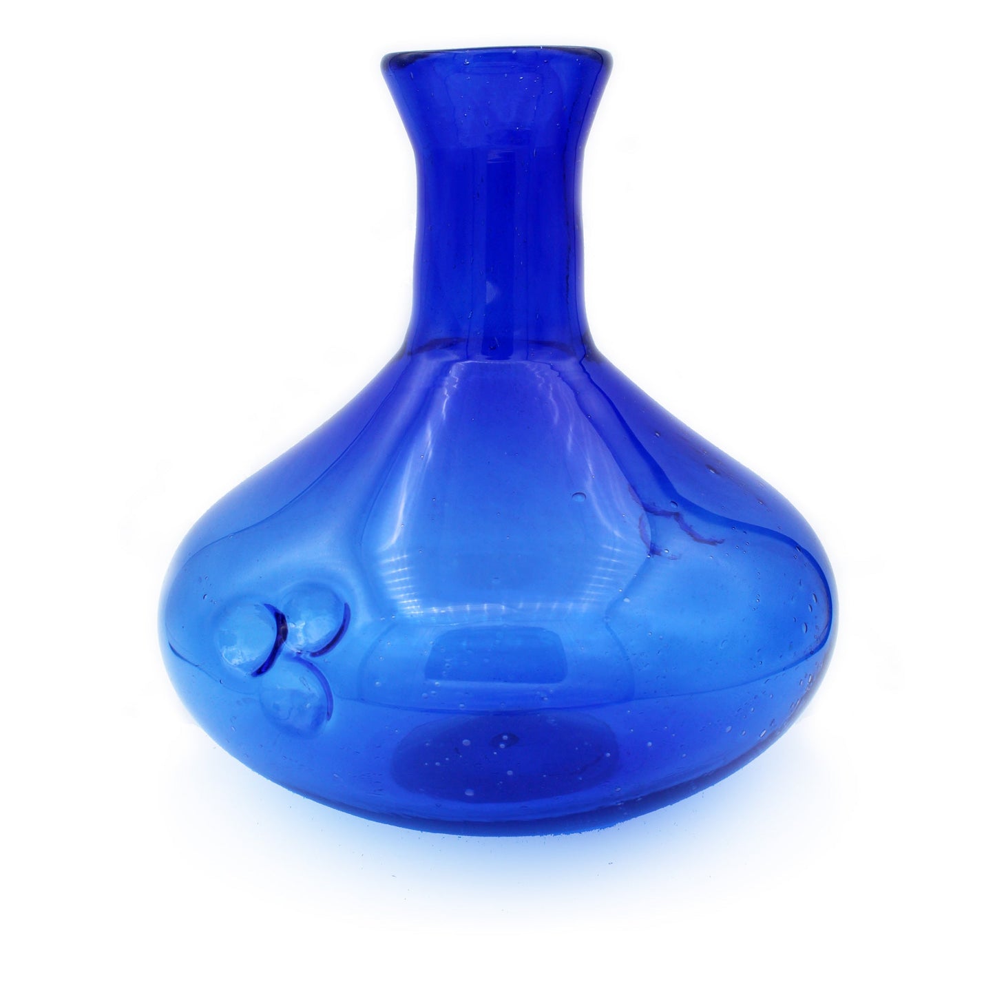 Dimple Glass Wine Decanter: Cerulean Blue